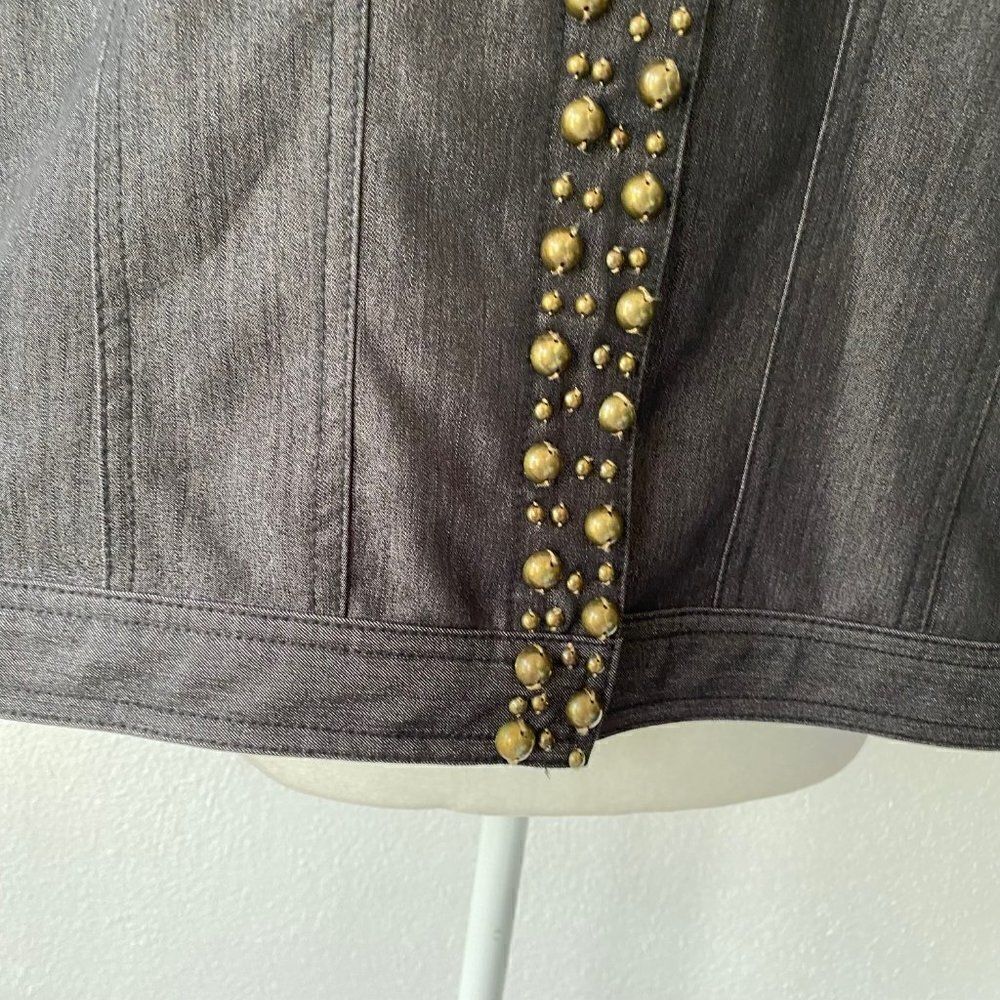 Ruby Roadwomens Blue Snap Front Embellished Jacke… - image 5